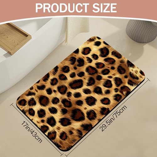 Non Slip Bath Mat, Leopard Print Bathroom Decor, Skin Texture Diatomaceous Bath - Image 2