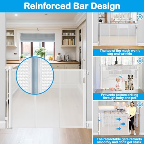 Reinforced 42" Tall X 80" Wide Retractable Baby Gate - Image 4