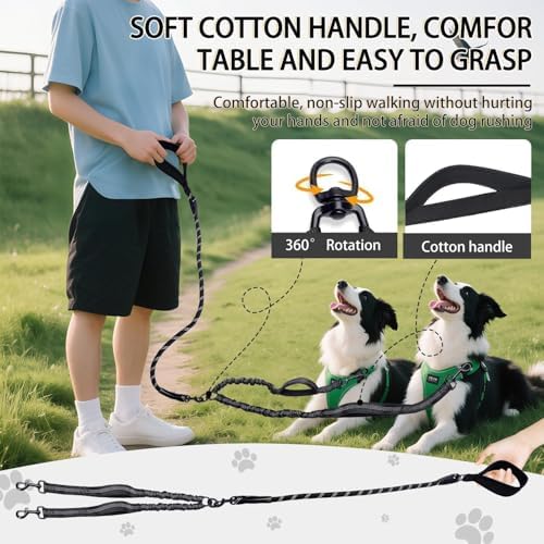 Double Dog Leash, 18~120 Lbs, No Tangle - Image 3