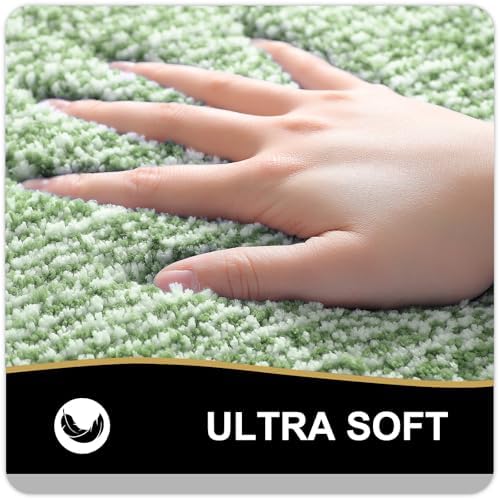 OLANLY Bathroom Rugs 36x24, Soft Absorbent Microfiber Bath Rugs, Sage Green - Image 3