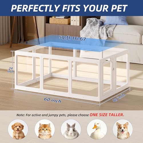 Clear Acrylic Dog Playpen Indoor Pet Pen, 10 Panels - Image 5