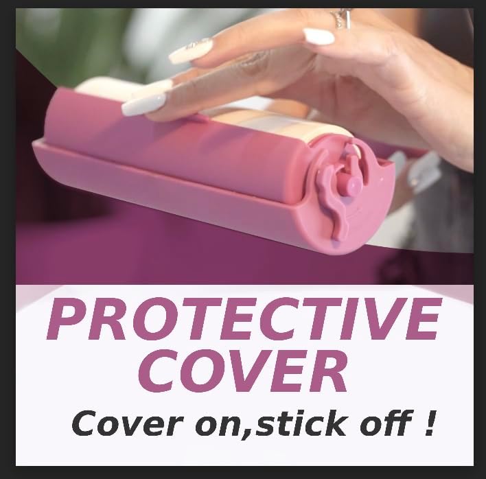 Large Lint Roller 6.3" with Extra Refill -120 Sticky Sheets, Protective Cover - Image 2