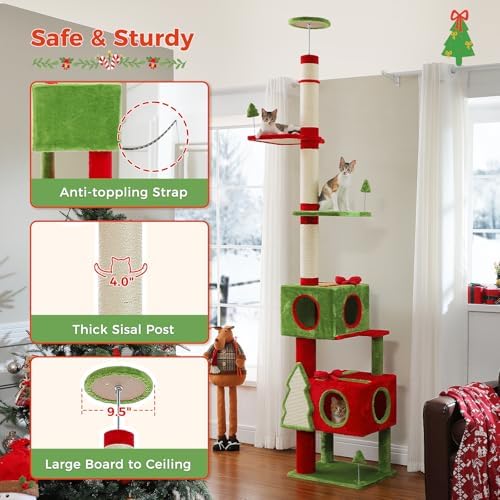 PEQULTI 90.9''-107.8'' Floor to Ceiling Cat Tree - Image 3