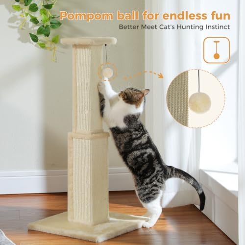 PAWZ Road Cat Scratching Post 32” Tall Square Cat Scratcher - Image 5
