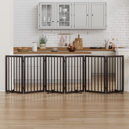 Dog Gate for Doorways 32" Tall Freestanding Dog Gate for Stair Foldable Pet by MinoKesper