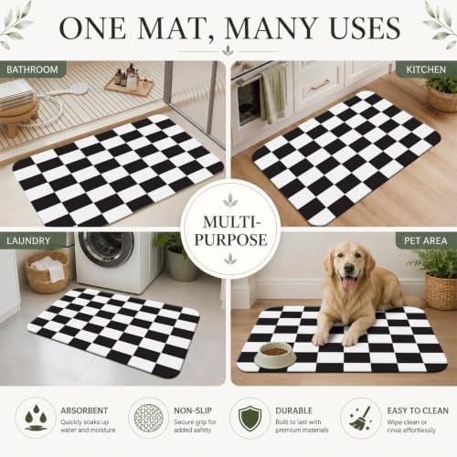 Natural Diatomaceous Earth Bath Mat, Ultra Thin Quick Dry Floor Rug - Image 7