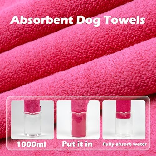 MICOOYO Dog Towels for Drying Dogs 3 Pack, Ultra Absorbent Microfiber Pet Bath - Image 4