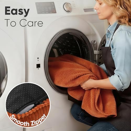 FUKUMARU Dog Couch Bed, Corduroy Cozy Cat Bed, Waterproof, Washable Cover - Image 5