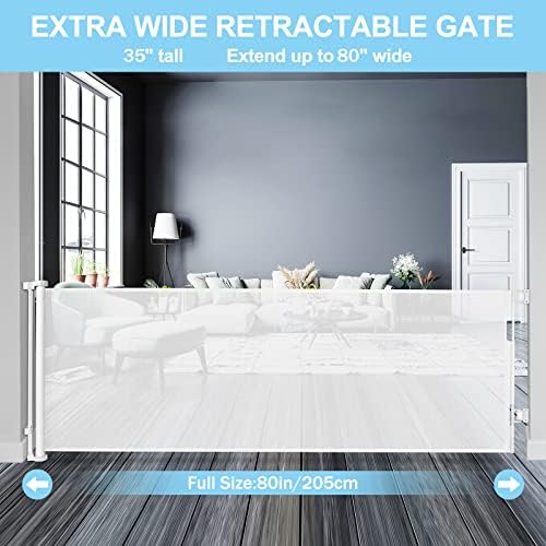 80 Inch Wide Baby Gate for Stairs Prevent Kid/Pet from Getting Through - Image 2