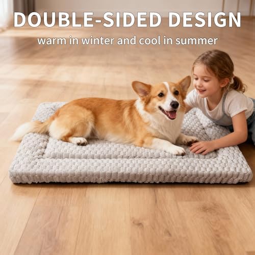 Dog Bed Mat, Reversible & Ultra Soft Kennel Pad-Machine Washable Pet Bed - Image 6