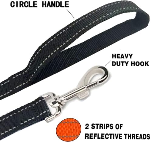 Reflective Dog Leash 4FT Long, 5/8 Inch Wide, - Image 4