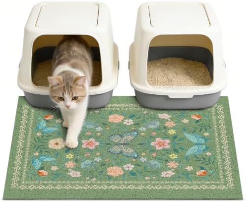 Unicorn Catcher 33"x22" Cat Litter Mat Non-Slip Washable Litter Box Mat by UnicornCatcher