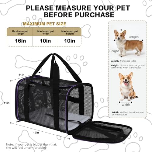 Cat Carrier, Soft-Sided Pet Carrier Bag, Breathable Mesh - Image 2