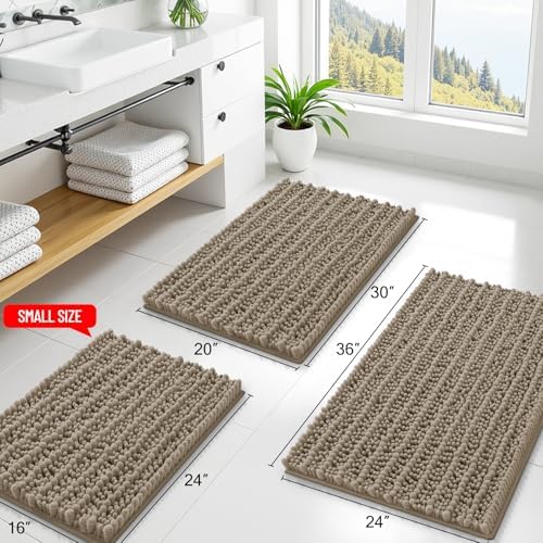 Smiry Bathroom Rugs 44X24, Extra Soft Rubber Backing Chenille Bath Mats - Image 2