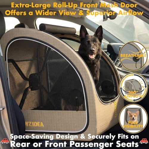 PAWZIDEA Portable Dog Crate for Car Travel, Medium & Large Dogs Up to 80lbs - Image 4