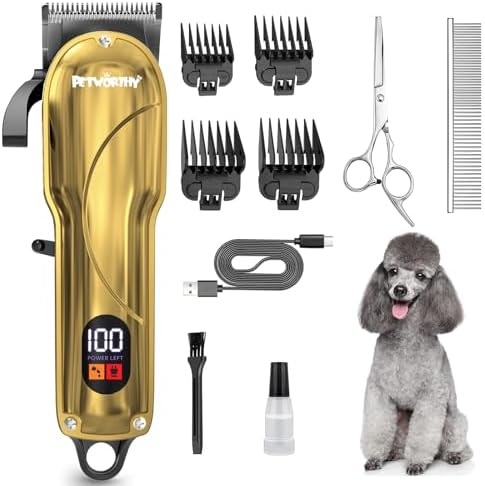 Quiet Dog Grooming Kit - 2000mAh Dog Clippers by Petworthy