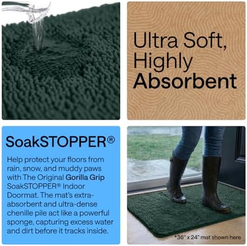 GORILLA GRIP SoakSTOPPER Dog Door Mat, Machine Wash and Dry, 24x17 Green - Image 4