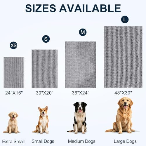 Smiry Dog Door Mat for Muddy Paws 70x46, Ultra Absorbent Chenille Doormat - Image 2