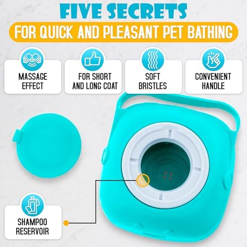 Dog Scrubber with Soap Dispenser, Refillable Silicone Brush - Image 4