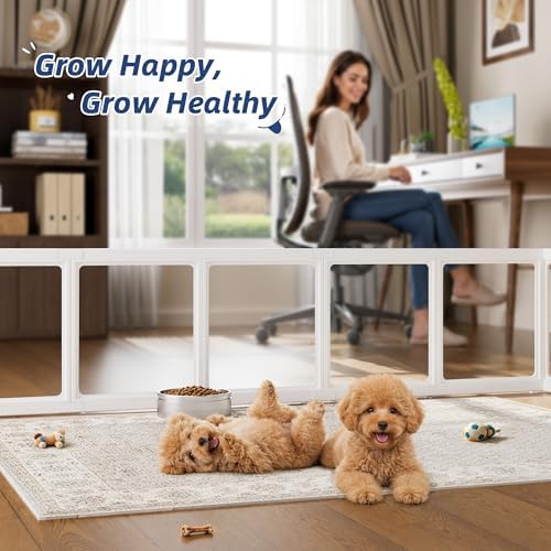 Clear Acrylic Dog Playpen Indoor Pet Pen, 8 Panels - Image 6