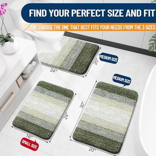 OLANLY Bathroom Runner Rug 70x20, Extra Soft Absorbent Microfiber Bath Rugs - Image 2