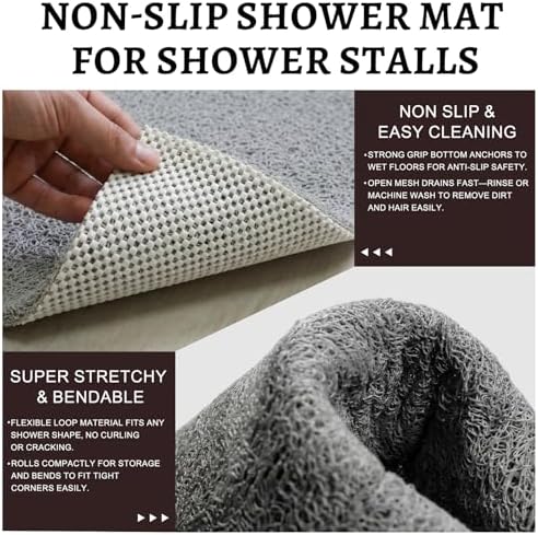 Corner Shower Mat Non Slip, 28x 28 Inches Triangular Bath Mats - Image 5