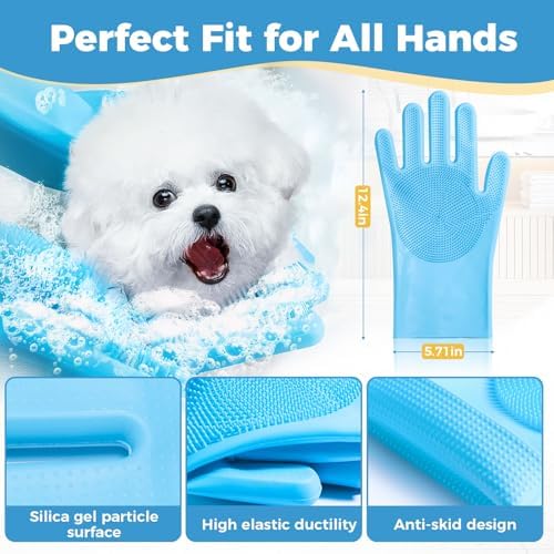 Pet Grooming Gloves, Dog Washing Gloves - Image 5