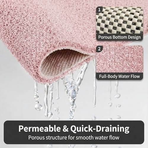 Shower Mat Non Slip, 16 x 24 Inch, Soft PVC Loofah Bath Mats - Image 4