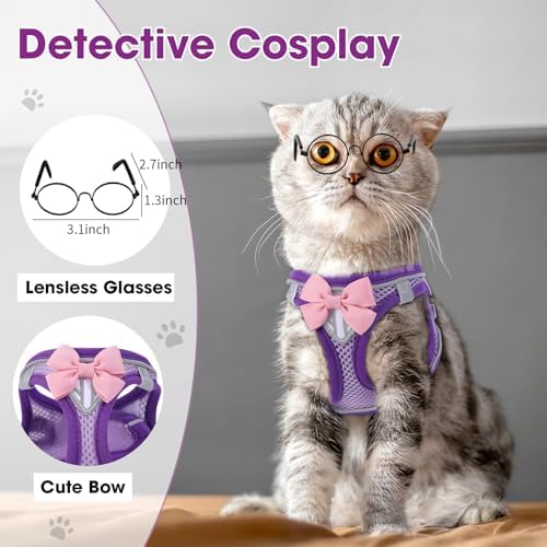 Cat Vest Harness and Leash Set, Escape Proof Kitten Harness Purple M - Image 2