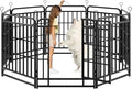 Kfvigoho Heavy Duty Dog Fence Outdoor 8 Steel Panels 32" Height by Committedtobetterpetlife