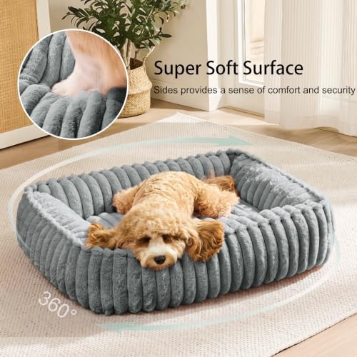 Medium Dog Bed Calming Cat Bed for Indoor Cats 24’’x20’’SageGrey - Image 4