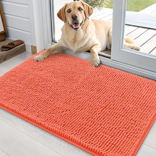 OLANLY Dog Door Mat for Muddy Paws 36x24, Super Absorbent Chenille Mud Mat by OLANLY