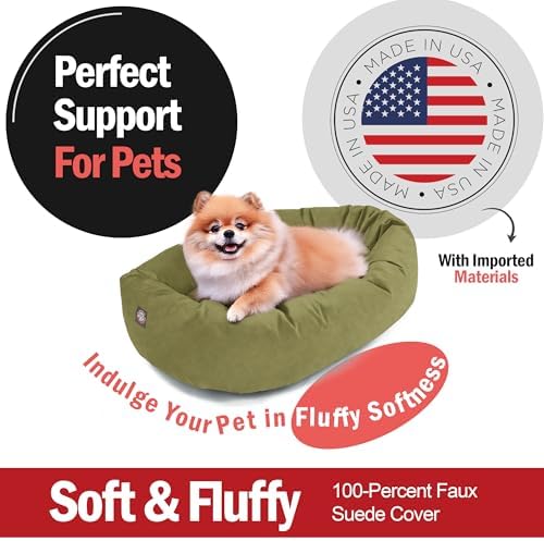 Majestic Pet 24 Inch Suede Calming Dog Bed Washable – Cozy Soft Round Dog Bed - Image 2