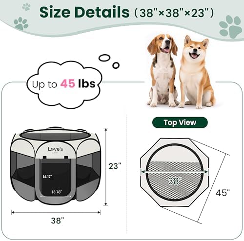 Love's cabin Pet Puppy Dog Playpen, Large Dog Tent Crates Cage Indoor/Outdoor - Image 3