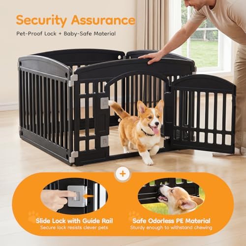 NEWBULIG 24 Inch 4 Panels Dog Playpen, Plastic Pet Play Pen Fence - Image 3