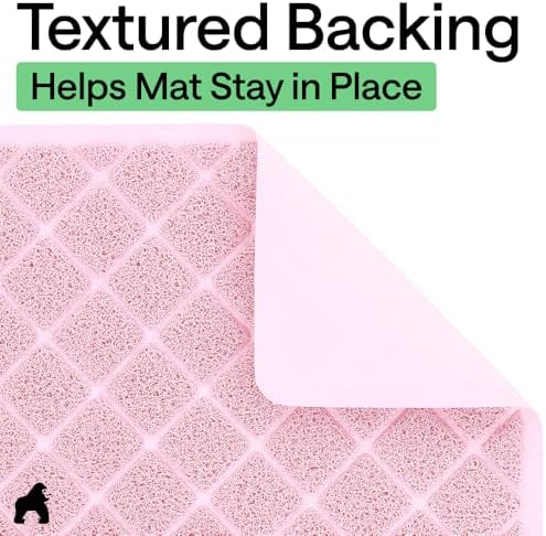 GORILLA GRIP Cat Litter Box Mat, Coiled Mesh Trapping Mats 17x11 Light Pink - Image 4