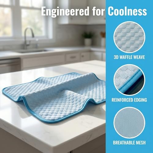 Large Dog Cooling Mat for Dogs, Gel Free Ice Silk Large Self Cooling Pad - Image 5