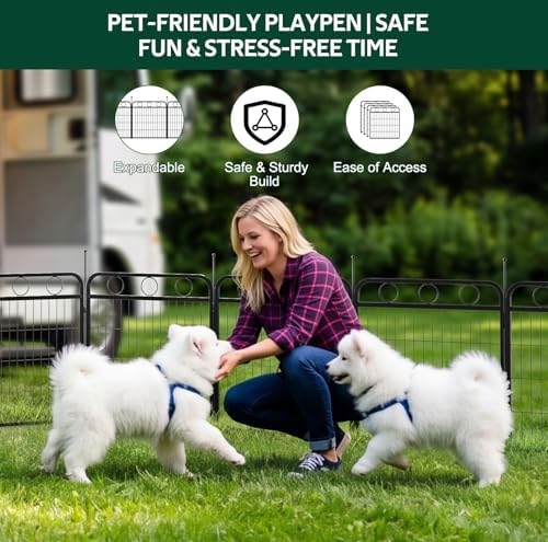 Dog Playpen - 24 Inch 8 Panel Metal Dog Pen - Image 3