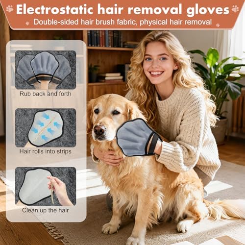 Pet Hair Removal Glove, Electrostatic Pet Hair Remover Glove - Image 6
