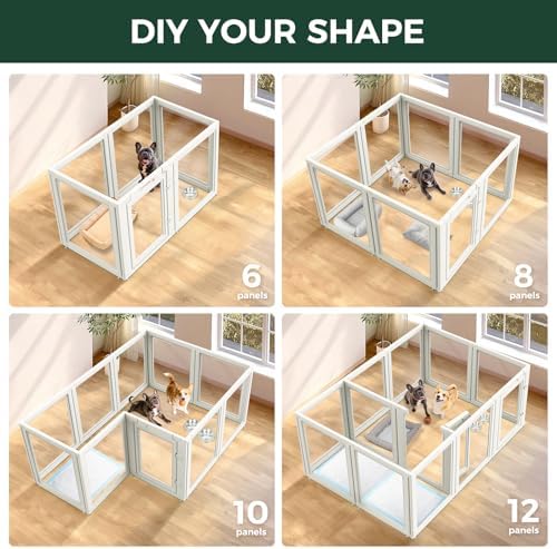 FXW AuraSpace Clear Acrylic Indoor Dog Playpen, 8 Panels - Image 5