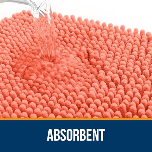 OLANLY Bathroom Runner Rugs 47x20, Extra Soft Absorbent Chenille Bath Rugs - Image 4