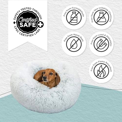 Best Friends by Sheri Original Calming Donut Dog Bed, Frost Gray, Large 36" - Image 6