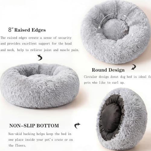 nononfish Plush Donut Dog Bed for Small Dogs, Cozy Round Pet Bed - Image 5