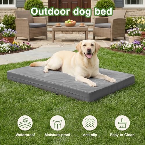 Waterproof Outdoor Dog Bed Large Sized Washable Crate Pad Orthopedic 35*22" - Image 3