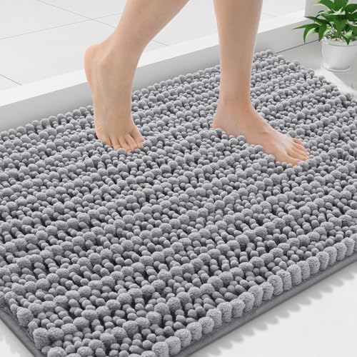 Smiry Bathroom Rugs 36X24, Extra Soft Rubber Backing Chenille Bath Mats by Smiry