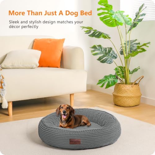 Dwanton Orthopedic Small Dount Dog Bed Cat Bed, Calming Egg-Crate Foam - Image 7