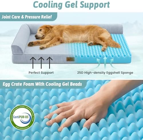 COZY KISS Cooling Dog Bed, Q-Max >0.4 Orthopedic Foam Dog Bed - Image 4