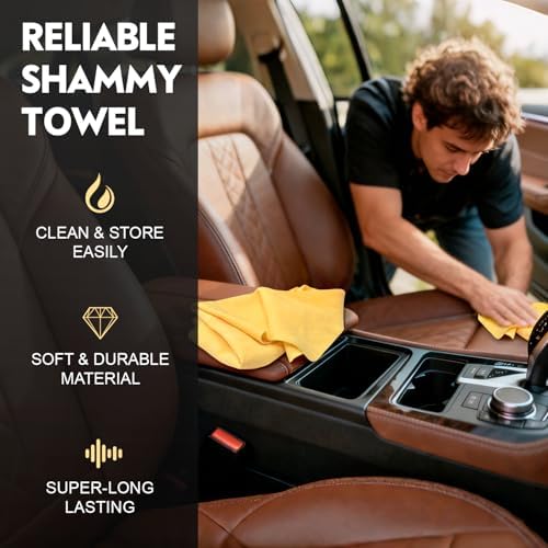 ARTIPOLY Premium Shammy Cloth for Car Drying 2pk-Super Absorbent Chamois Towel - Image 5