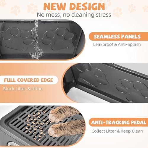 Covered Cat Litter Box, Extra Large Drawer Design - Image 5