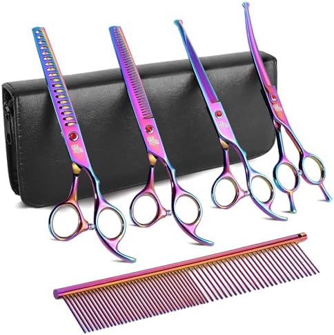 DRGSKL 5-Piece Pet Grooming Scissors Set by ProfessionalKitchenKnife